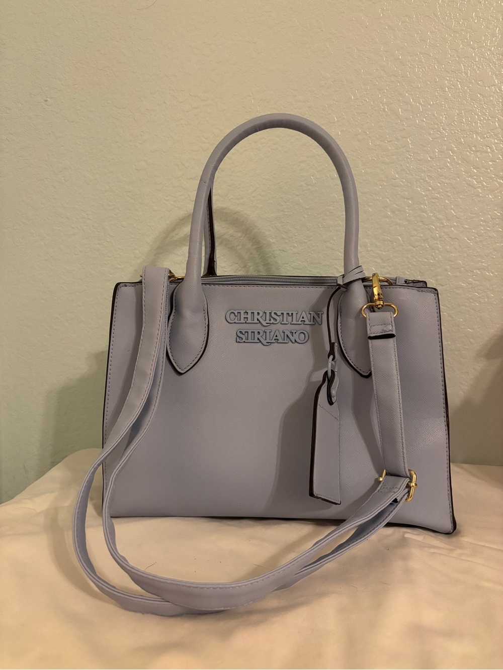 Christian Siriano Light Blue Satchel with Removable Strap